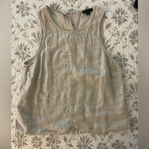 J. Crew Natural Linen Sleeveless Top